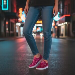 Kids Puma‎ Velour Low Top Sneakers Pink Size 4.5 US Velour Y2K Skater Shoes